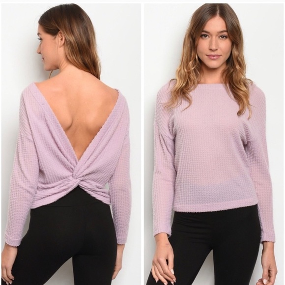 Tops - Back Twist Waffle Knit Top